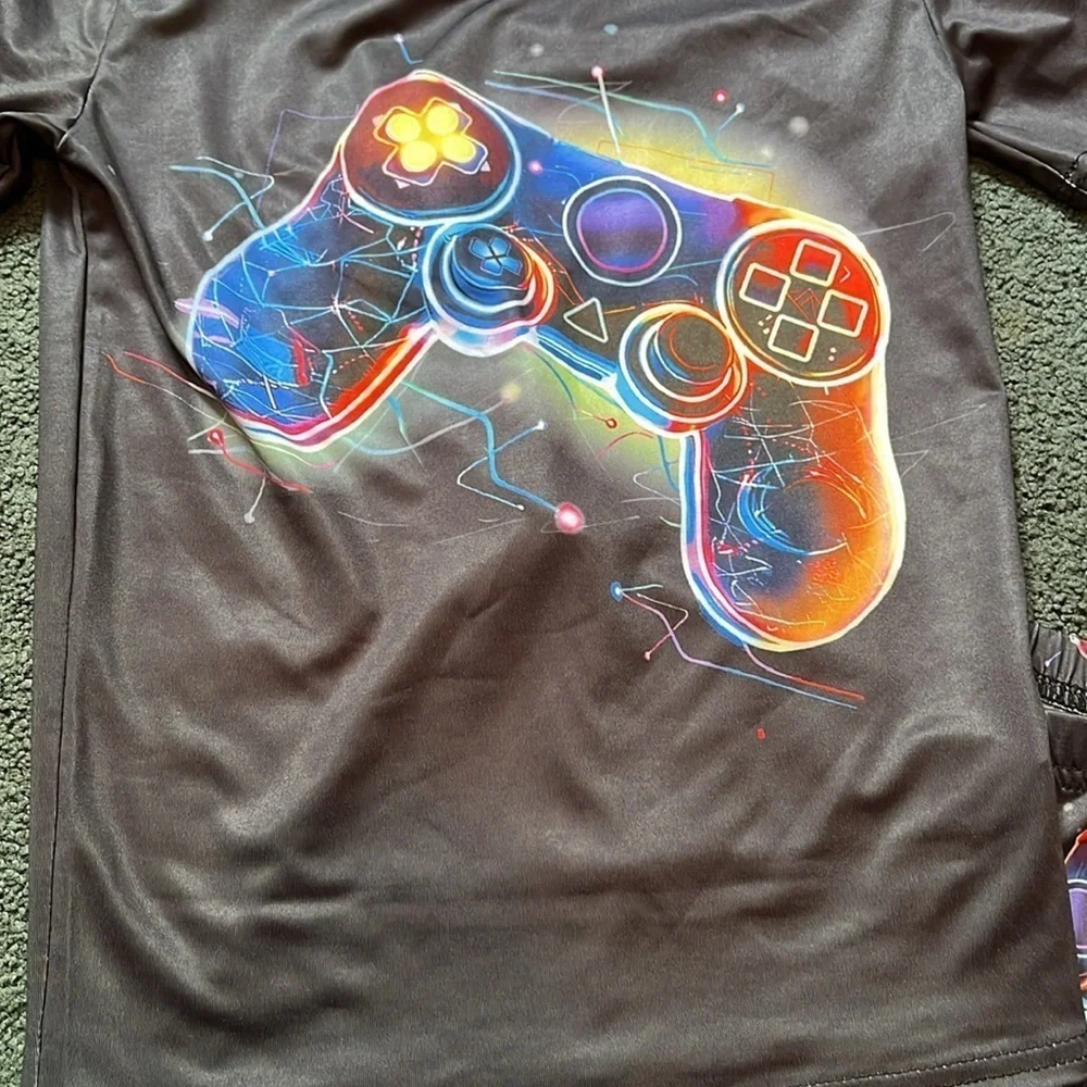 SHEIN Kids Pajamas with Game Controller Design, boys size 11 year